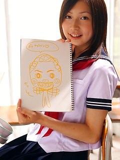 Gorgeous Japanese schoolgirl Kaori Ishii teases while wearing her school uniform